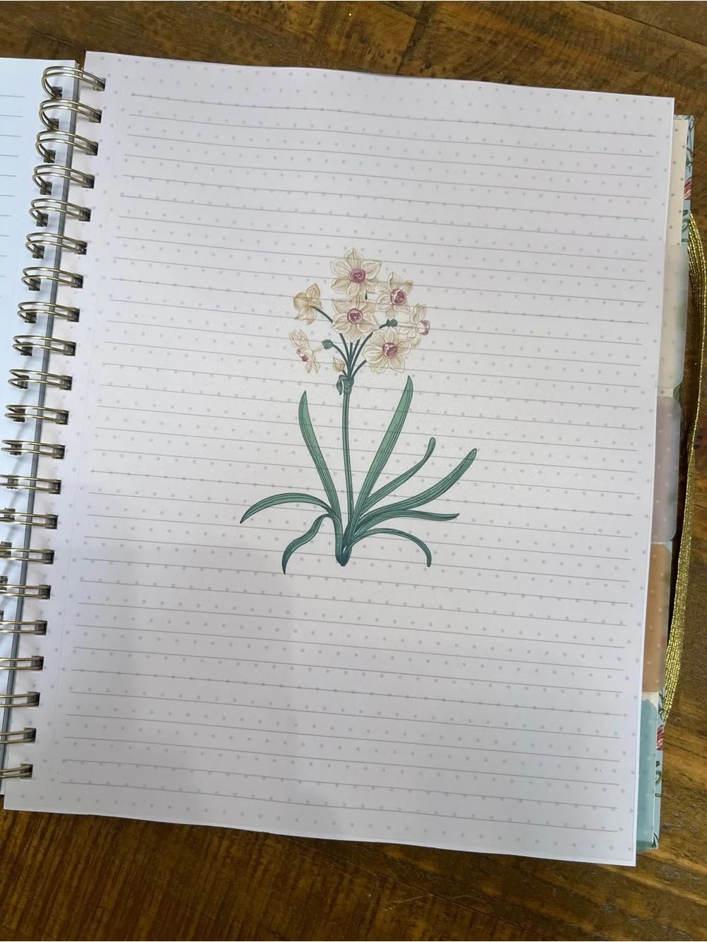 Floral Blue Hardcover Notebook with Gold Elastic: Deluxe Notebook Bundle